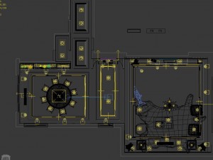 panoramic modern style living room restaurant space 69 3D Model