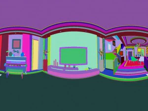 panoramic modern style living room restaurant space 70 3D Model