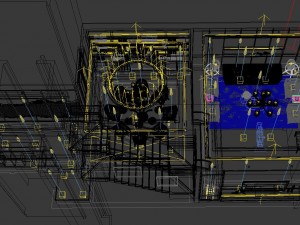 panoramic modern style living room restaurant space 70 Modello 3D