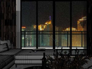 panoramic modern style living room restaurant space 71 Modello 3D