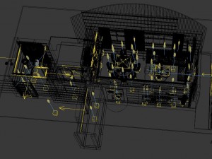 panoramic modern style living room restaurant space 71 Modello 3D