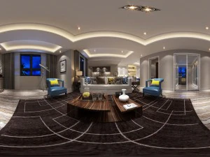 panoramiczny salon w nowoczesnym stylu przestrzeń restauracyjna 73 Model 3D