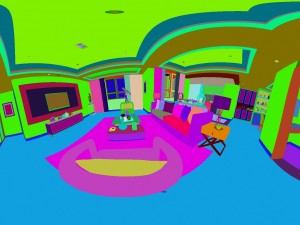 panoramic modern style living room restaurant space 73 3D Model