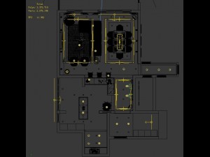 panoramic modern style living room restaurant space 74 3D Модель