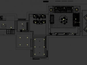 panoramic modern style living room restaurant space 75 3D Model