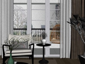 panoramic modern style living room restaurant space 76 3D Модель