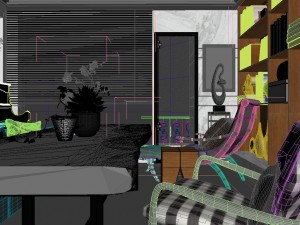 panoramic modern style living room restaurant space 78 3D 모델