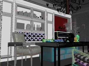 panoramic modern style living room restaurant space 78 3D 모델
