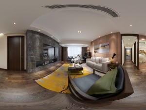 panoramic modern style living room restaurant space 79 3D-Modell