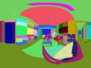 panoramic modern style living room restaurant space 79 Modello 3D