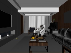 panoramic modern style living room restaurant space 79 Modello 3D