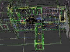 panoramic modern style living room restaurant space 79 Modello 3D