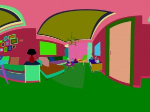 panoramic modern style living room restaurant space 82 3D Model