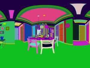 panoramic modern style living room restaurant space 83 3D Модель