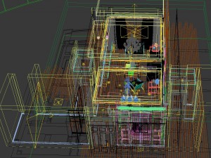 panoramic modern style living room restaurant space 83 3D Модель