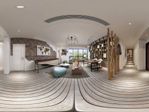 panoramic modern style living room restaurant space 84 3D 모델