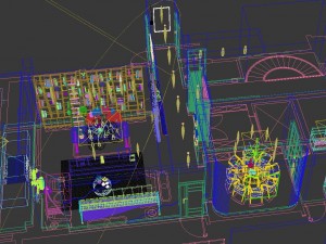 panoramic modern style living room restaurant space 84 Modello 3D