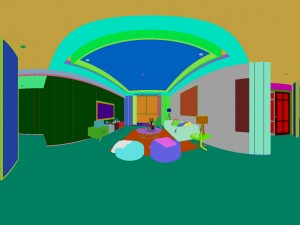 panoramic modern style living room restaurant space 85 3D Модель