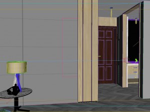 panoramic modern style living room restaurant space 85 3D Модель