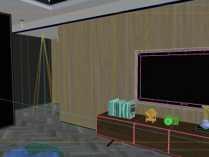 panoramic modern style living room restaurant space 85 3D Модель