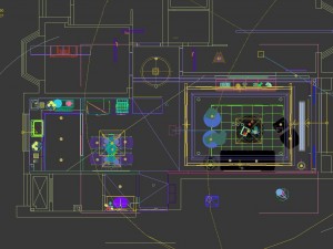 panoramic modern style living room restaurant space 85 3D Модель