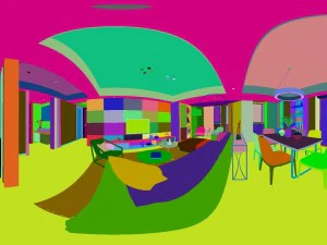 panoramic modern style living room restaurant space 86 3D Model
