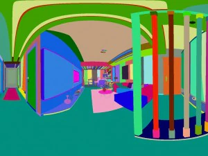 panoramic modern style living room restaurant space 87 3D Model