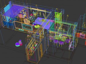 panoramic modern style living room restaurant space 87 Modèle 3D