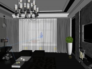 panoramic modern style living room restaurant space 89 Modèle 3D
