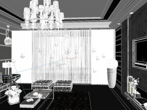 panoramic modern style living room restaurant space 89 Modèle 3D