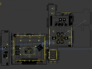 panoramic modern style living room restaurant space 89 3D Model