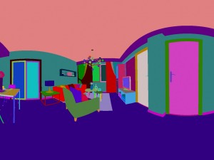 panoramic modern style living room restaurant space 90 Modello 3D