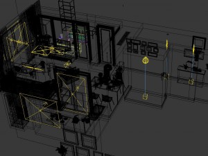 panoramic modern style living room restaurant space 90 Modello 3D