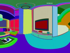 panoramic modern style living room dining room 91 3D Model