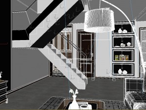 panoramic modern style living room dining room 91 Modèle 3D