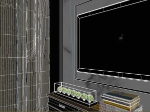 panoramic modern style living room dining room 91 3D Model