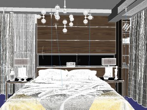 panoramic modern style living room dining room 91 Modèle 3D
