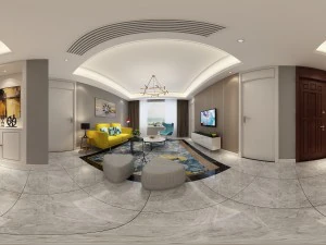 Panorama-Wohnzimmer im modernen Stil, Restaurantbereich 93 3D Modell