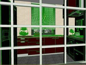 panoramic modern style living room restaurant space 93 3D Model