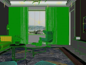panoramic modern style living room restaurant space 93 Modelo 3D