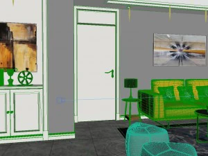 panoramic modern style living room restaurant space 93 3D Model