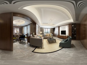 panoramic modern style living room restaurant space 93 Modelo 3D