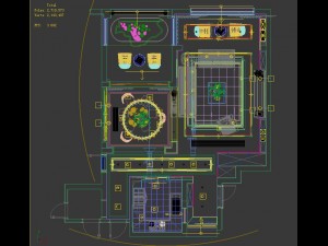 panoramic modern style living room restaurant space 93 Modelo 3D