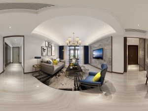 파노라마 현대적인 스타일의 거실 레스토랑 공간 94 3D 모델