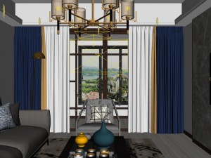 panoramic modern style living room restaurant space 94 3D 模型