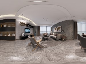 panoramic modern style living room restaurant space 95 3D 模型