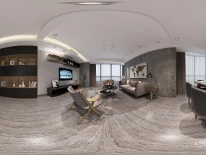 파노라마 현대적인 스타일의 거실 레스토랑 공간 95 3D 모델