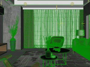 panoramic modern style living room restaurant space 95 3D Model