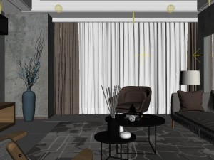 panoramic modern style living room restaurant space 95 3D 模型