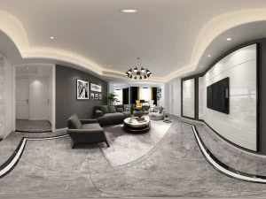 panoramische woonkamer in eigentijdse stijl eetkamer 97 3D Model